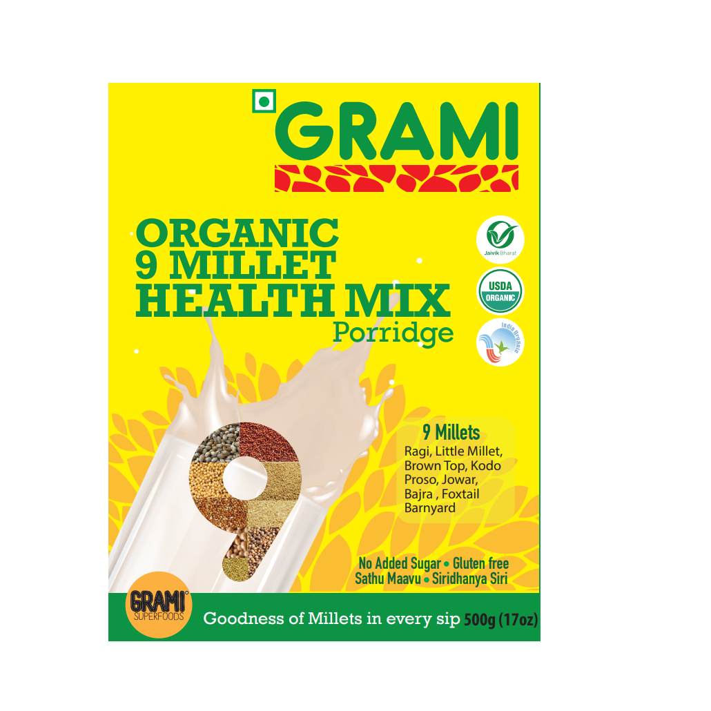 Buy Organic 9 Millet Porridge Mix-500 G Online - Gift Indeed